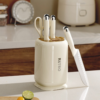 Ergonomic Stainless Steel Kitchen Knife Set with Holder