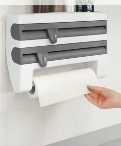 Wall-Mounted Wrap Cutter And Paper Towel Rack