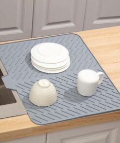 Kitchen Countertop Drying Mat with Drain Lip