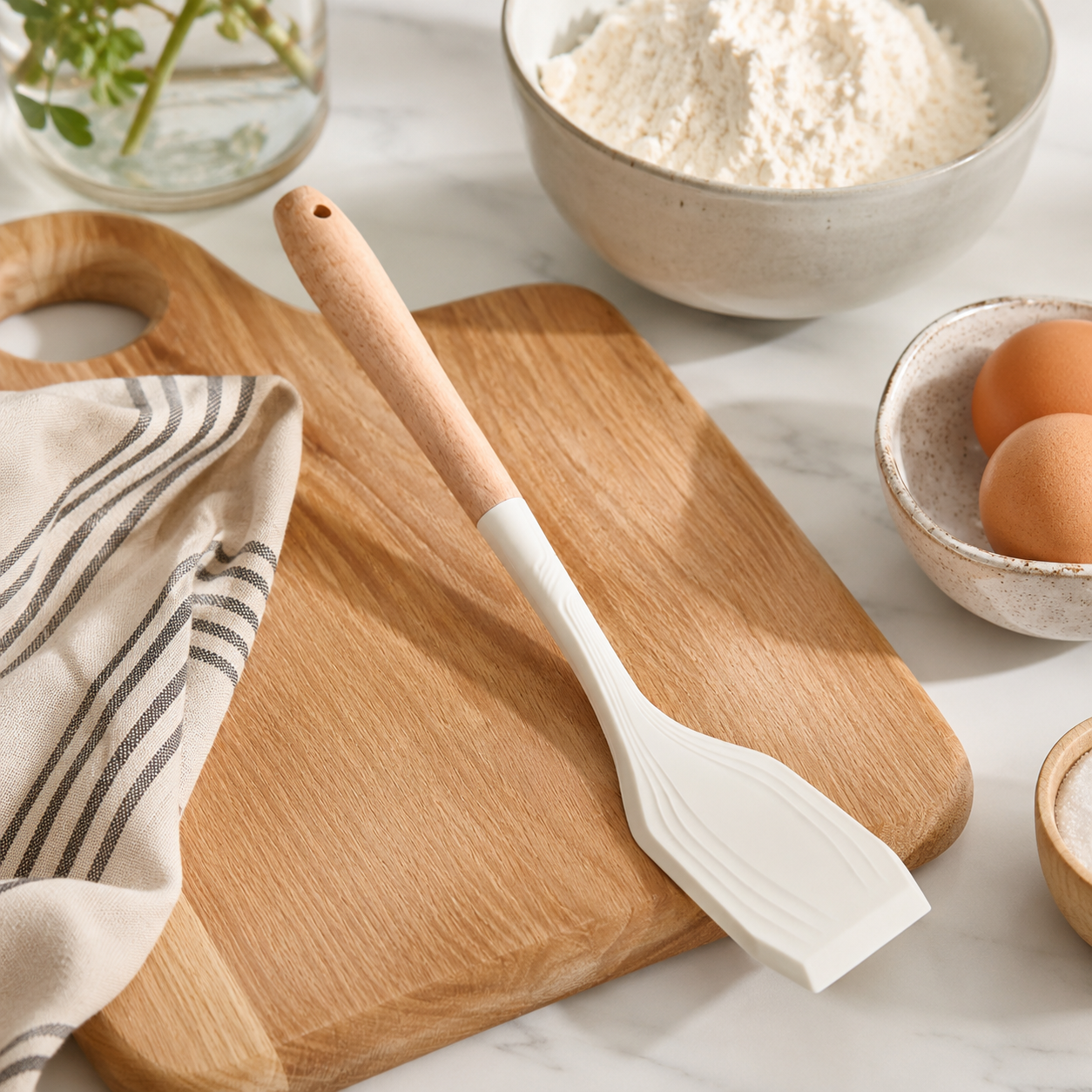 Non-StickSiliconeSpatulaWithBeechWoodHandle_5
