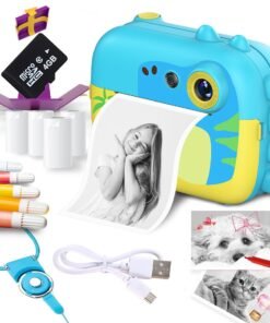 Instant Print Digital Camera for Kids Video Recorder (Dino)