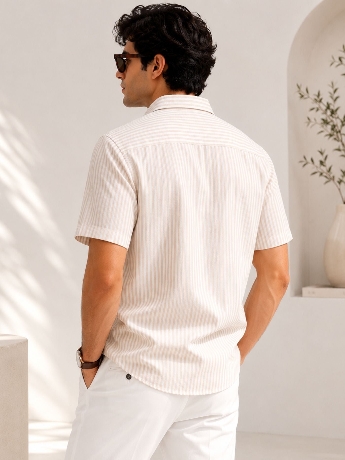 Beige_Breeze_Shirt_men_s_half_sleeve_premium_striped_shirt