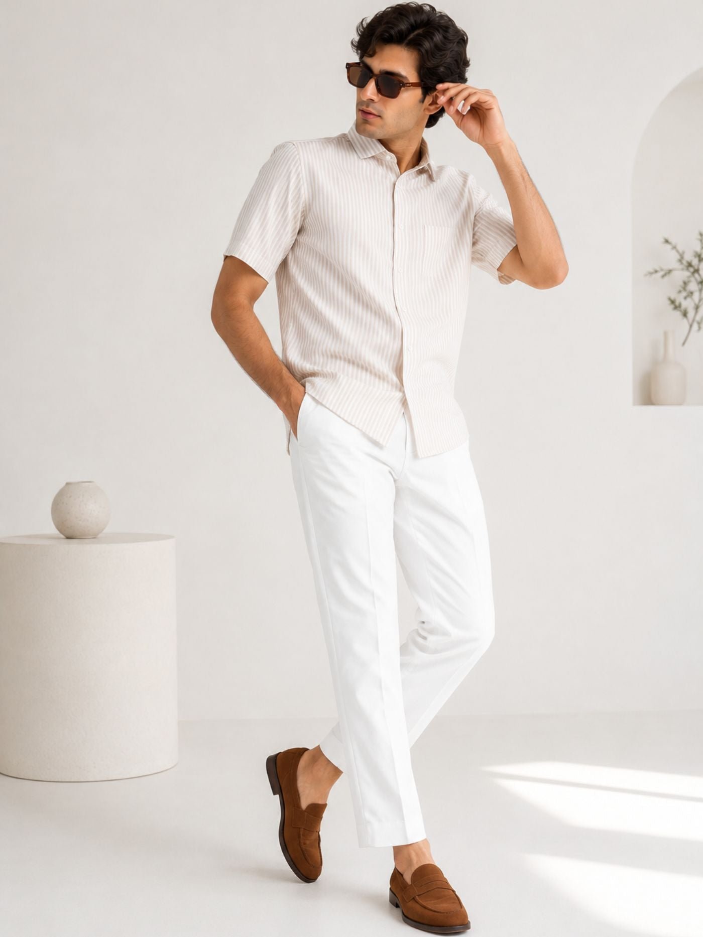 Beige_Breeze_Shirt_styled_with_white_trousers_and_loafers