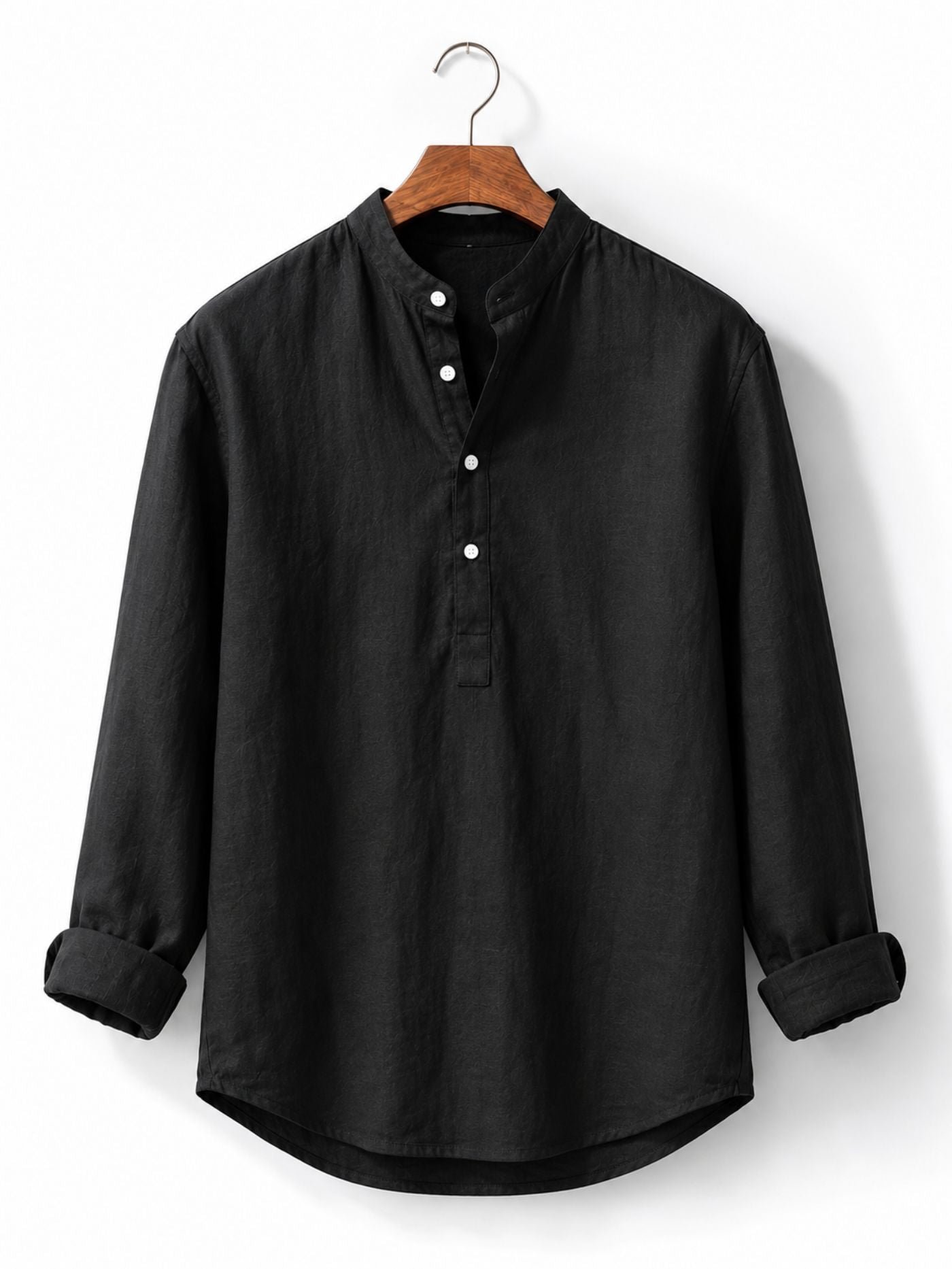 ClassicBlackCasualKurtaShirt_3
