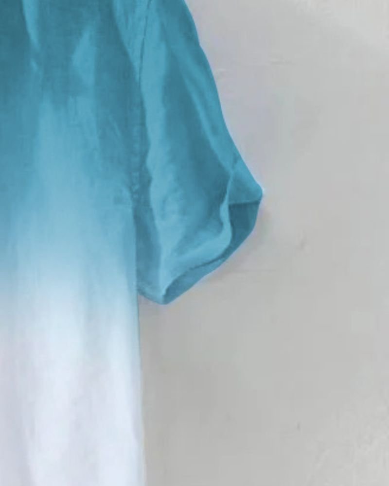 Close-up_of_ombre_shirt_sleeve_breathable_PC_cotton_fabric