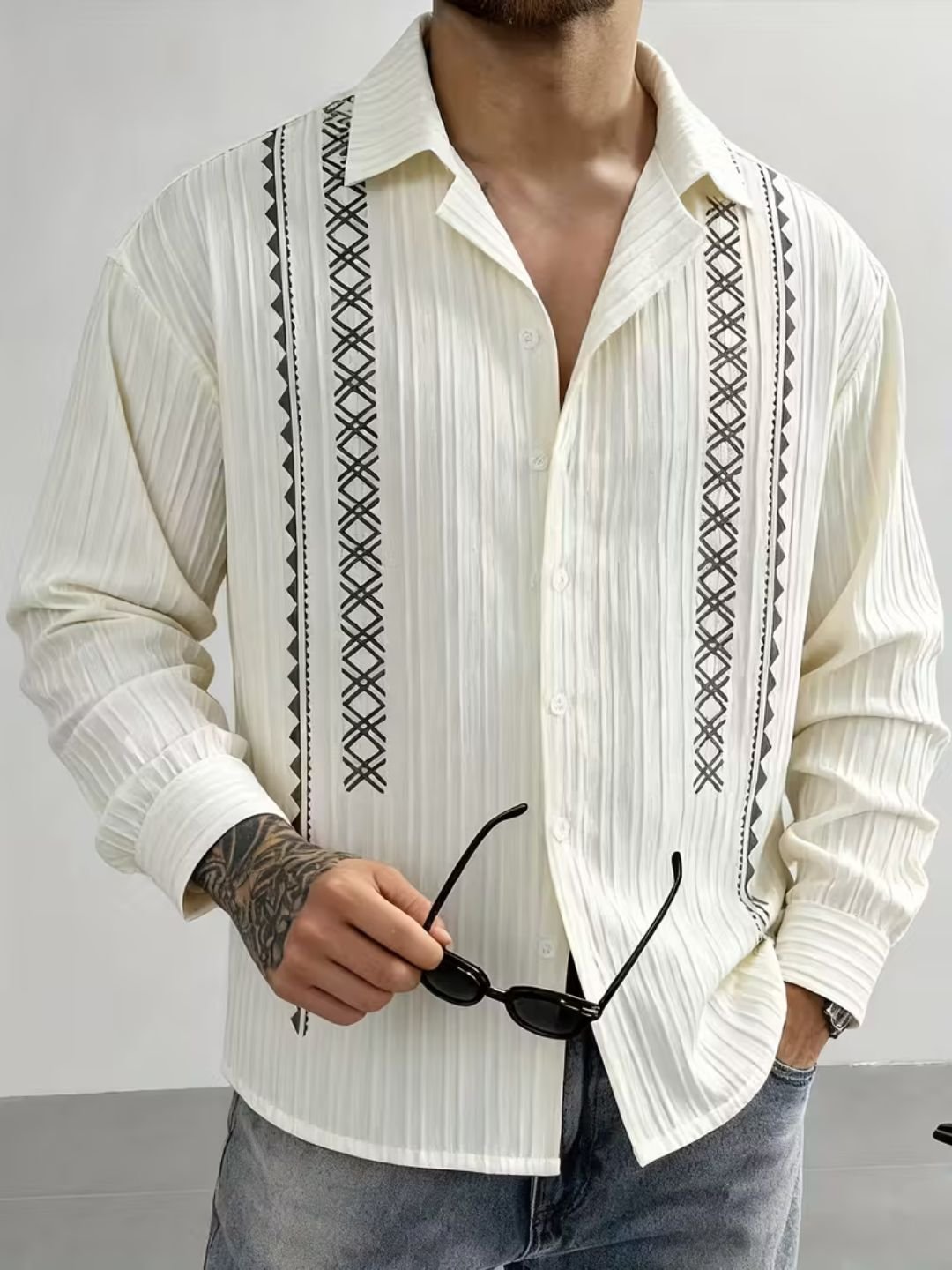 Funky_Babaji_Verona_Stripe_Pleated_Shirt_1