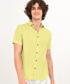 Lime Breeze Textured Short-Sleeve Shirt