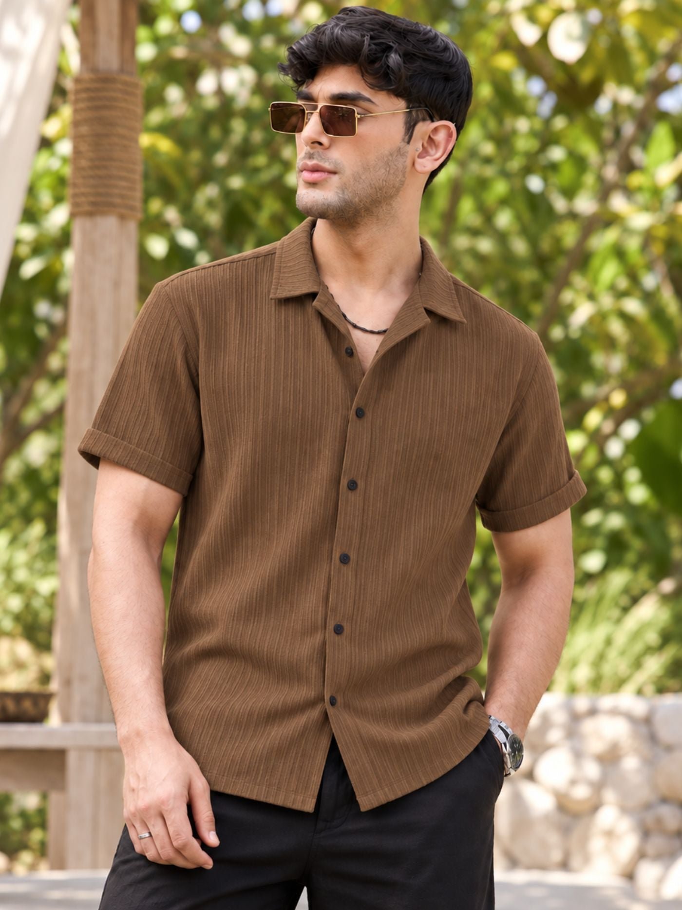 Men_sBrownColorSolidPlainCasualShirt_5