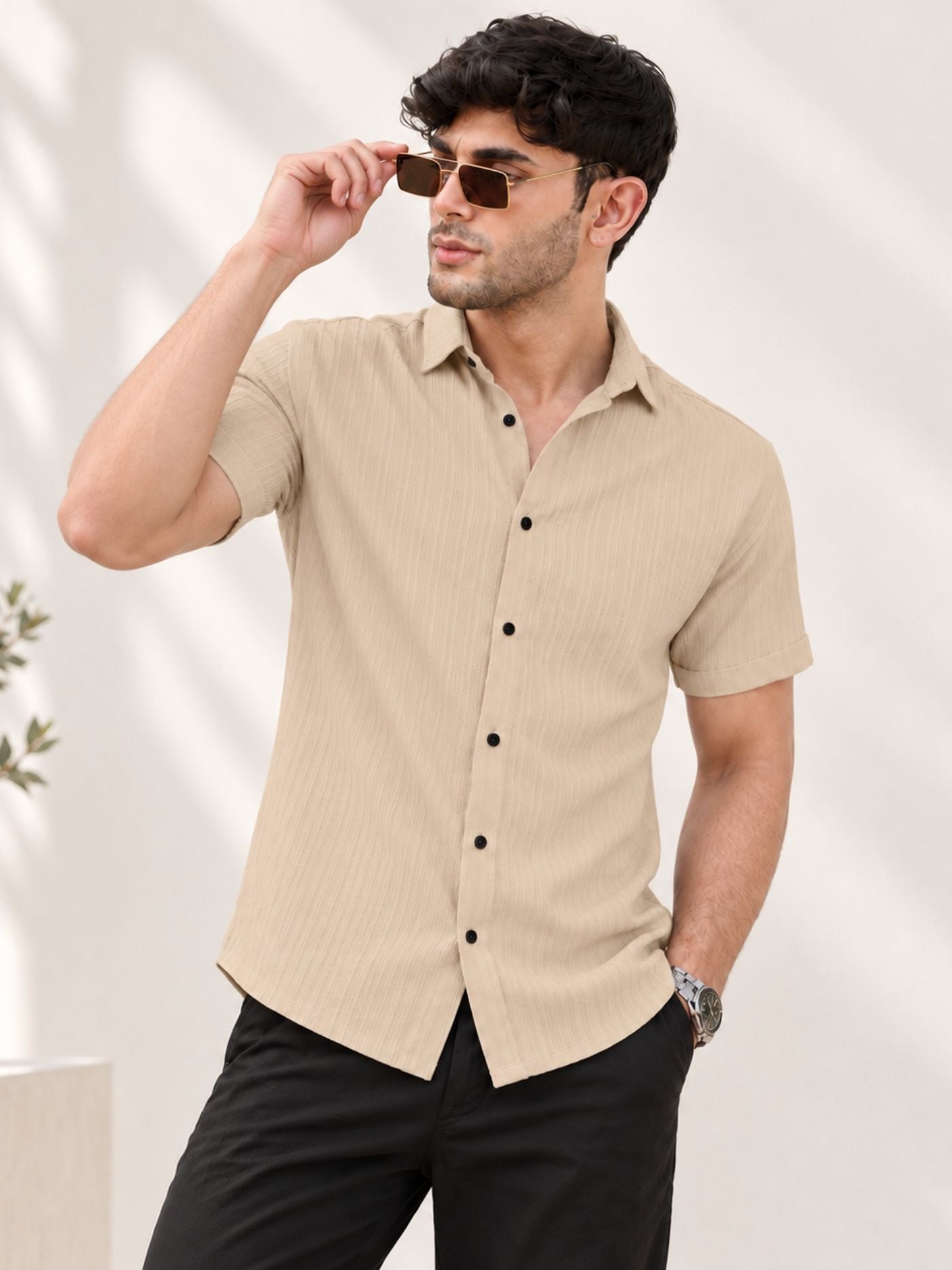 Men_sSandstoneColorTexturedCasualShirt_4
