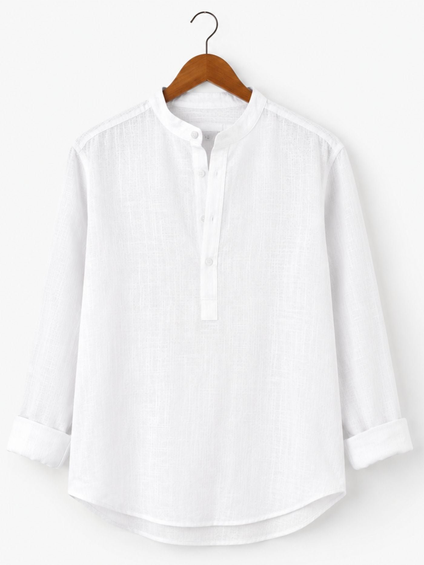 PlainWhiteHavenCasualKurtaShirt_2