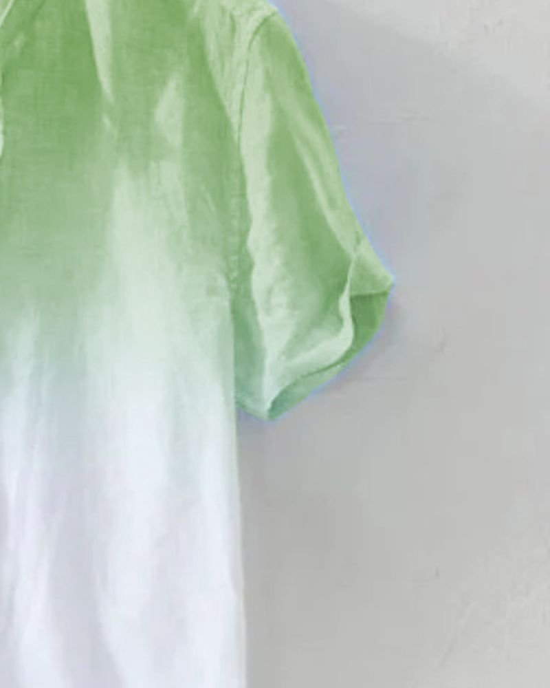 Short_sleeve_detail_of_men_s_dip-dye_PC_cotton_shirt