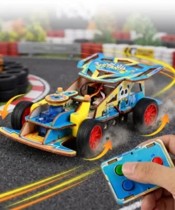 Stem Wooden Remote Control Car Kit DIY Educational Toy for Kids