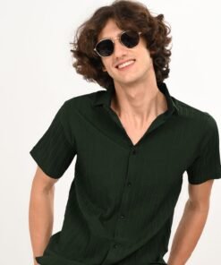 Green Grove Casual Textured Shirt