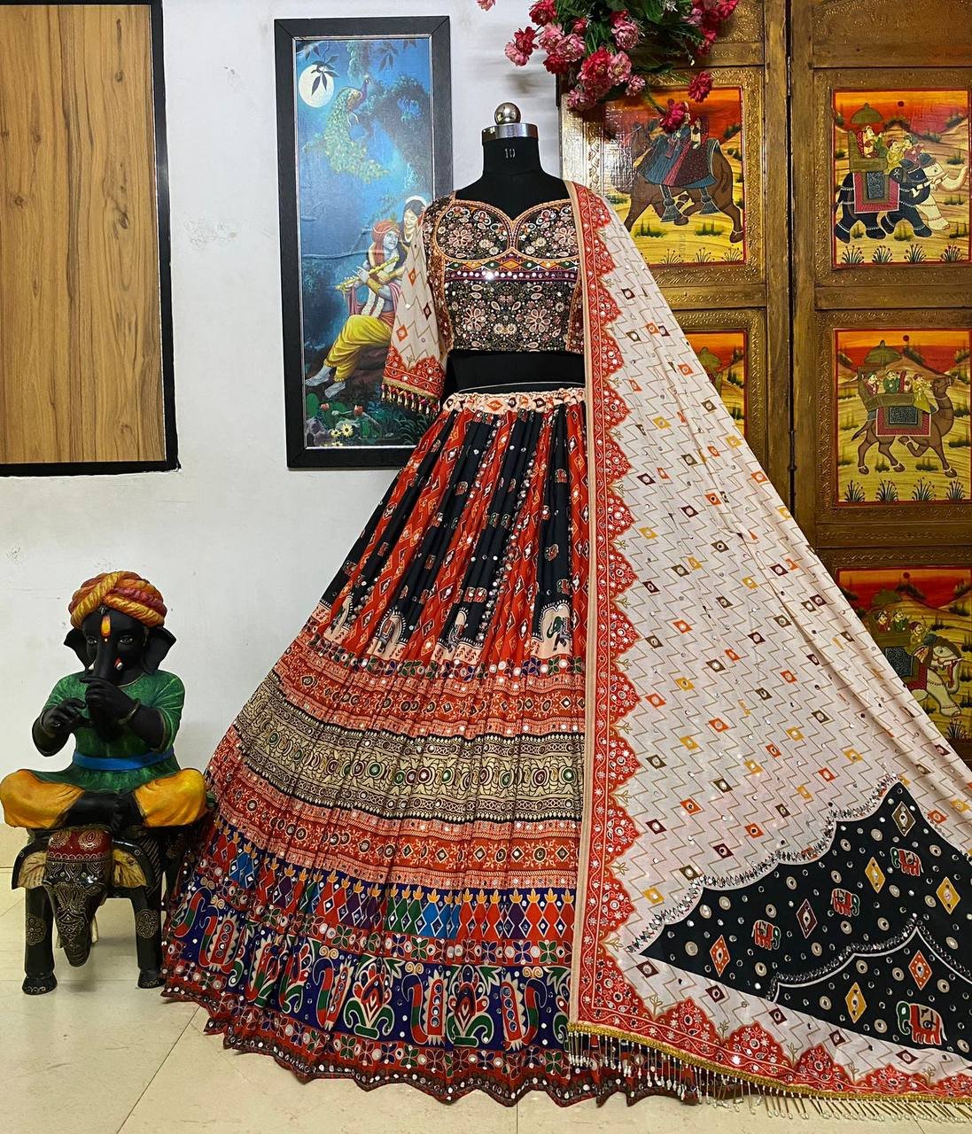 photo_2023-07-03_17-56-42_7d732044-77e9-44a4-a2ea-1befb002317f Multi Color Maslin Cotton With Digital Print Lehenga Choli - Image 2